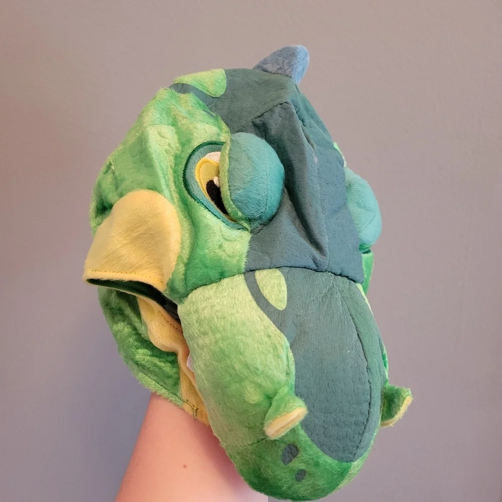 Kids T Rex Dinosaur Costume Deluxe Green Outfit Hood Jumpsuit Small 5-7 Unisex